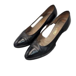 Salvatore Ferragamo Black Heels Womens Size 7.5 Block